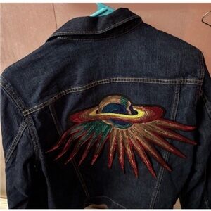 Gap Sequin satellite Out of world L jacket art wine festival  1 Of Gap Denim